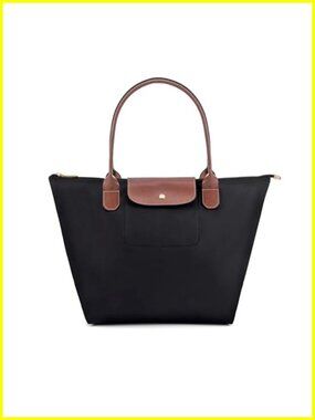 Nylon Foldable Hobo Tote Shoulder Bag Zipper Closure Lightweight
